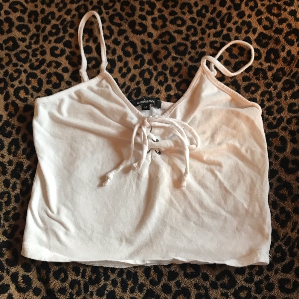 White adjustable crop top
